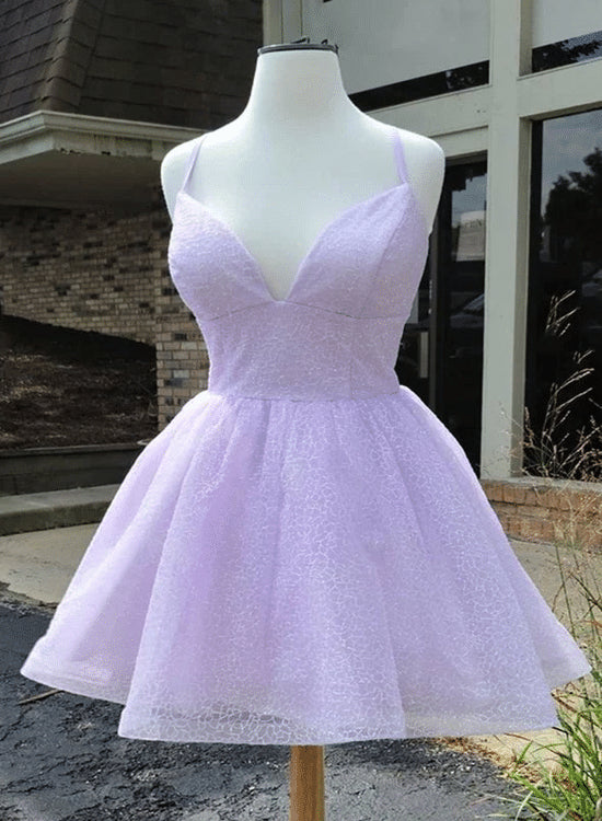 Beaira Lovely Purple Tulle Short Homeocoming Dress Purple Party Dress Prom Dress prom dresses shops