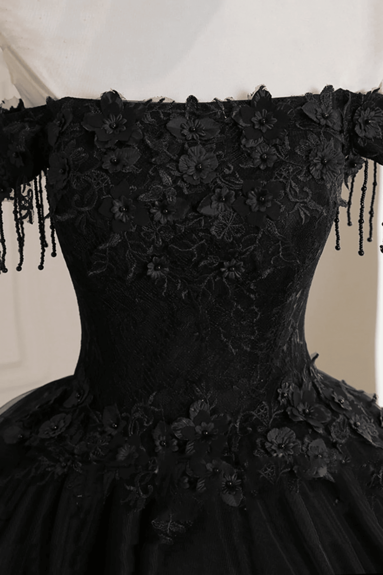 Beaira Black Off Shoulder Sweet 16 Formal Dress with Lace Black Formal Dress prom dresses shops