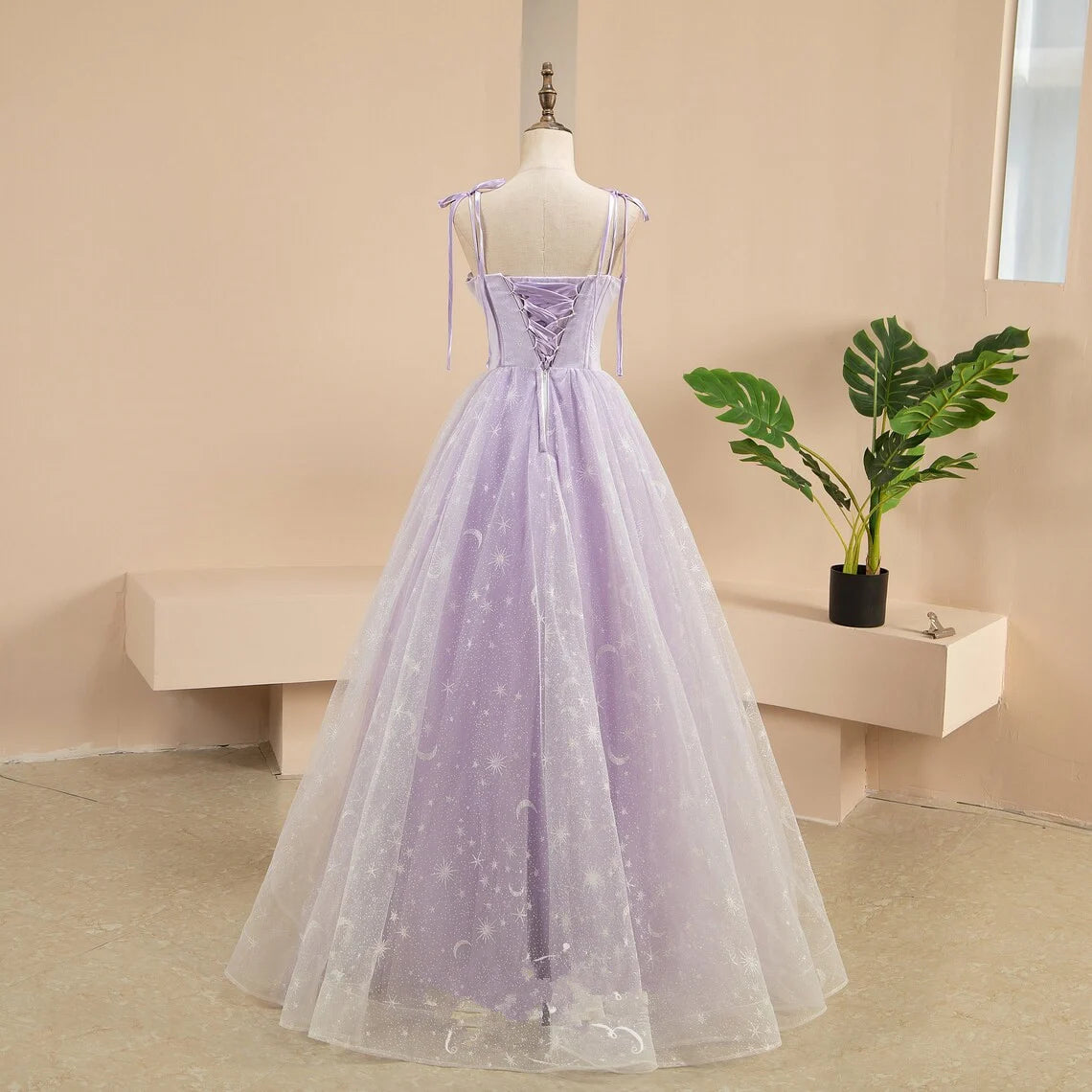 Beaira Lavender Tulle and Lace Sweetheart Party Dress A-line Tulle Prom Dress prom dresses shops