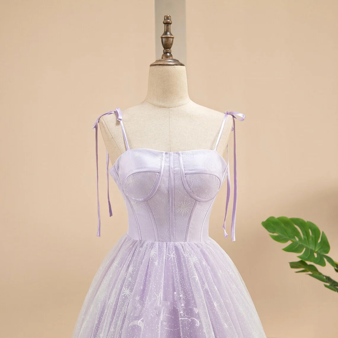 Beaira Lavender Tulle and Lace Sweetheart Party Dress A-line Tulle Prom Dress prom dresses shops
