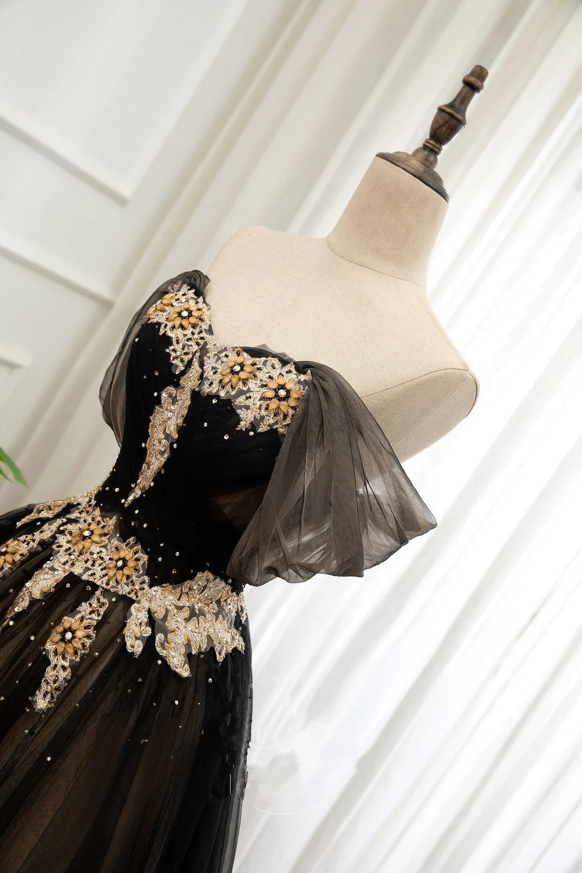 Beaira Black and Champagne Sweetheart Off Shoulder Party Dress A-line Prom Dress prom dresses shops