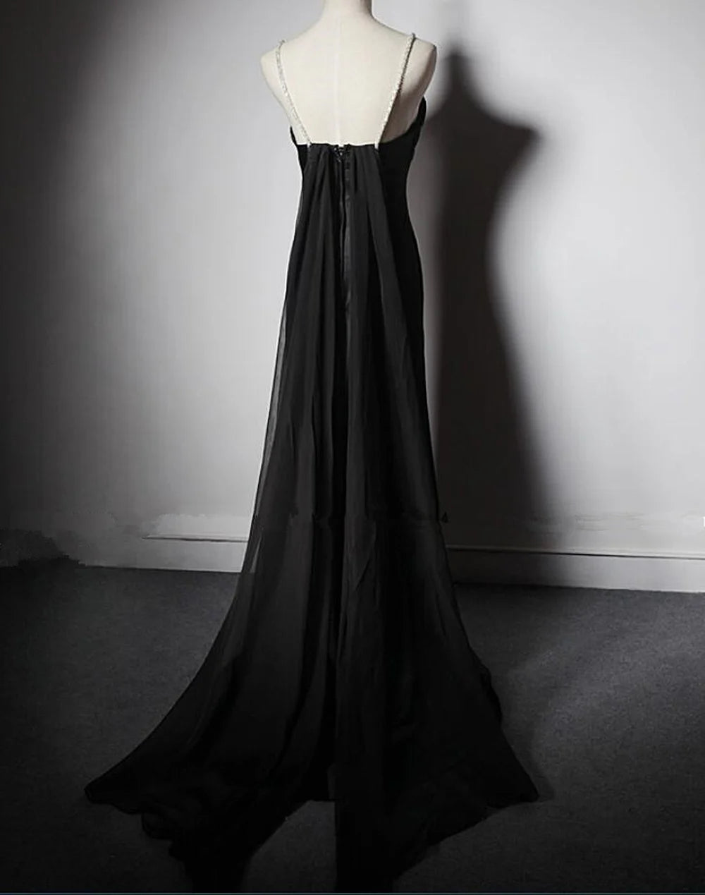 Beaira Black Satin Long Formal Dress Wedding Party Dress Black A-line Prom Dress prom dresses shops