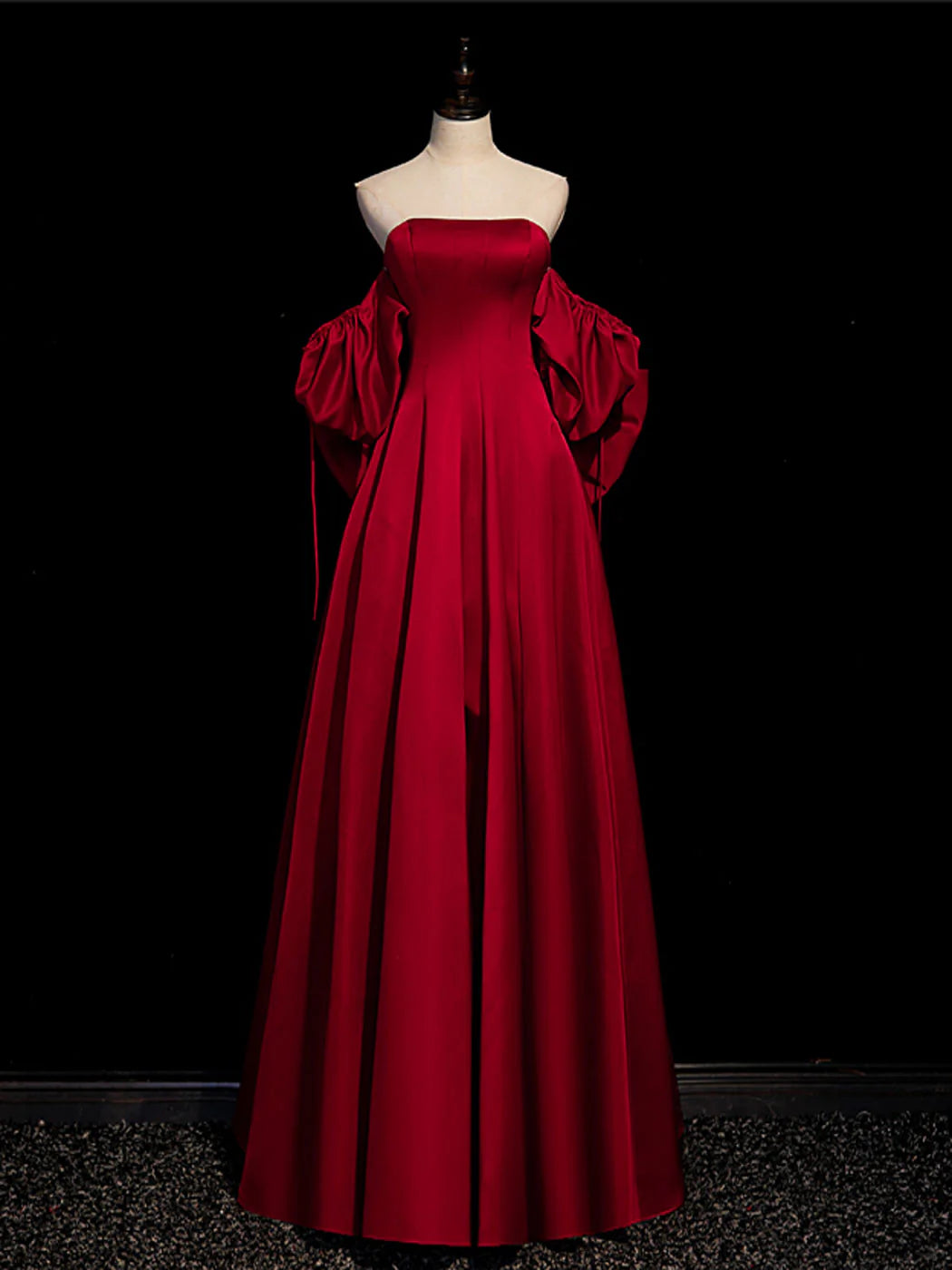 Beaira A-Line Burgundy Long Prom Dresses Satin Burgundy Formal Evening Dresses Bridesmaid dress shop
