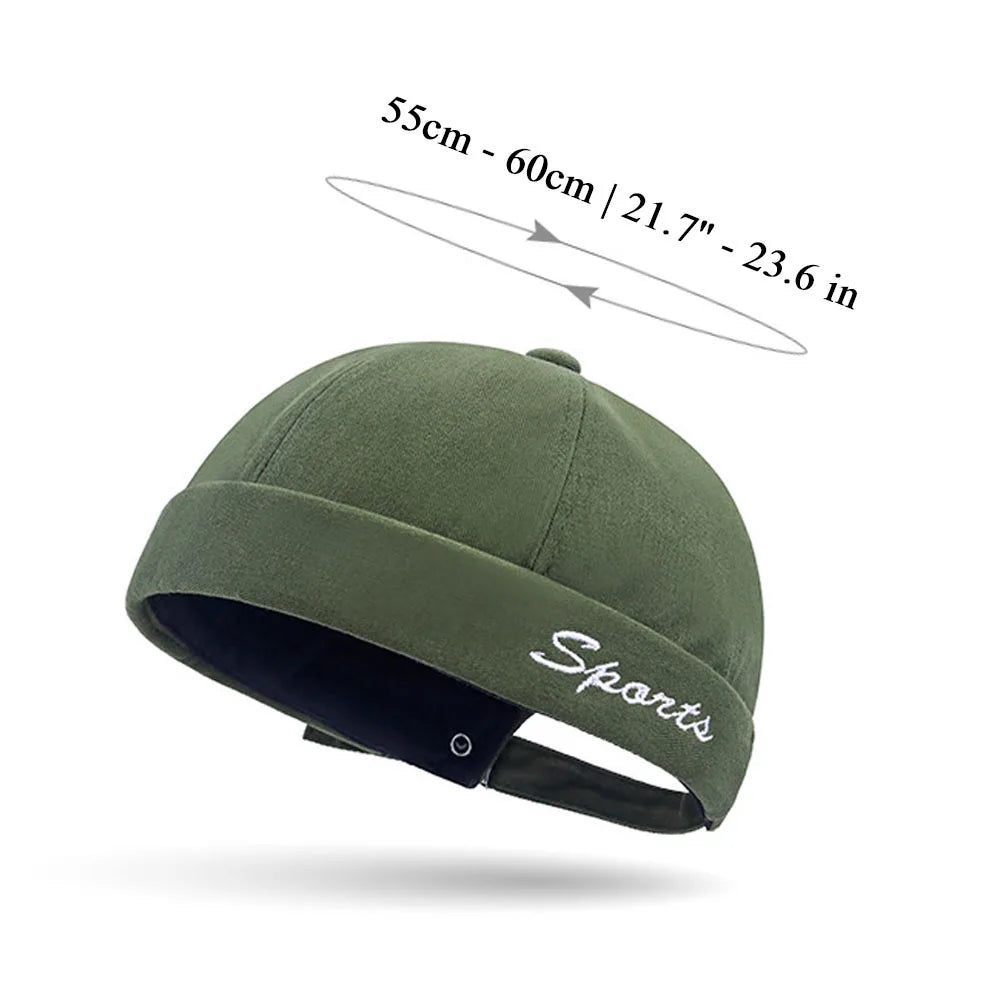 Beaira Vintage Brimless Hip Hop Hat Men Beanie Hat "Sports"Letters Embroidery Summer Hats Skullies Cap Landlord Cap Dome Hat Streetwear