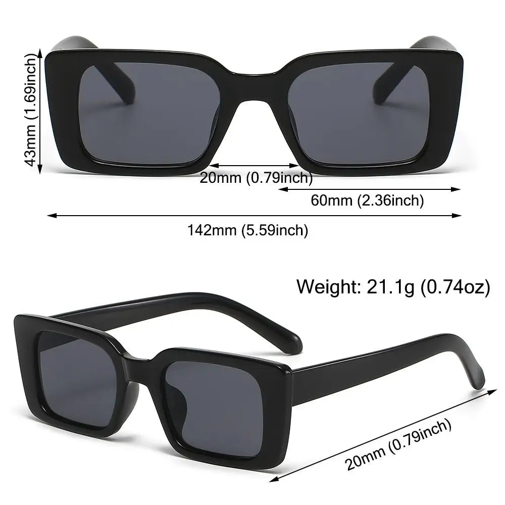 Beaira Rectangle Leopard Sun Glasses UV400 Shades Eyewear Small Frame Square Sunglasses Beach/Travel Vintage Gradient Sunglasses