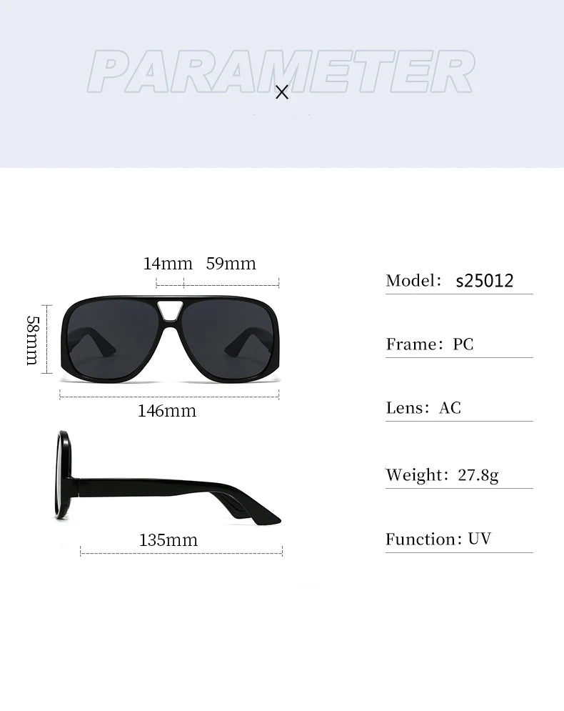 Beaira 1/3pcs Oversized Women Double Bridges Sunglasses Fashion Outdoor Driving Brand Shades Eyeglasses Beach Travel UV400 Sun Glasses
