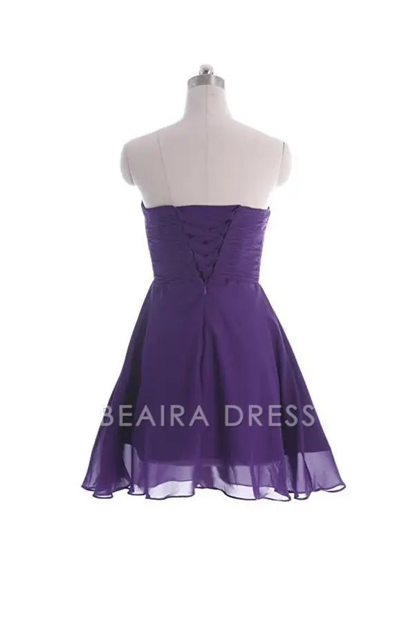 Beaira Simply Chiffon Strapless Bridesmaid Dress Homecoming Dress formal wear dresses