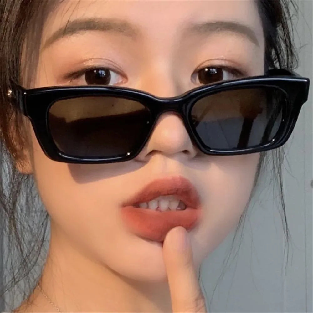 Beaira Rectangle Leopard Sun Glasses UV400 Shades Eyewear Small Frame Square Sunglasses Beach/Travel Vintage Gradient Sunglasses