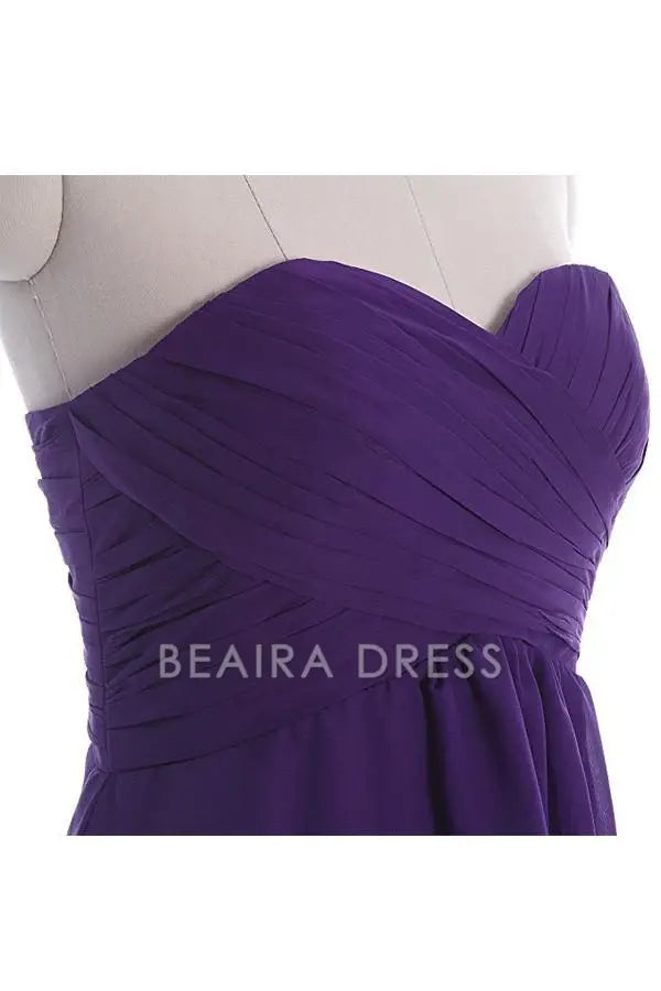 Beaira Simply Chiffon Strapless Bridesmaid Dress Homecoming Dress formal wear dresses