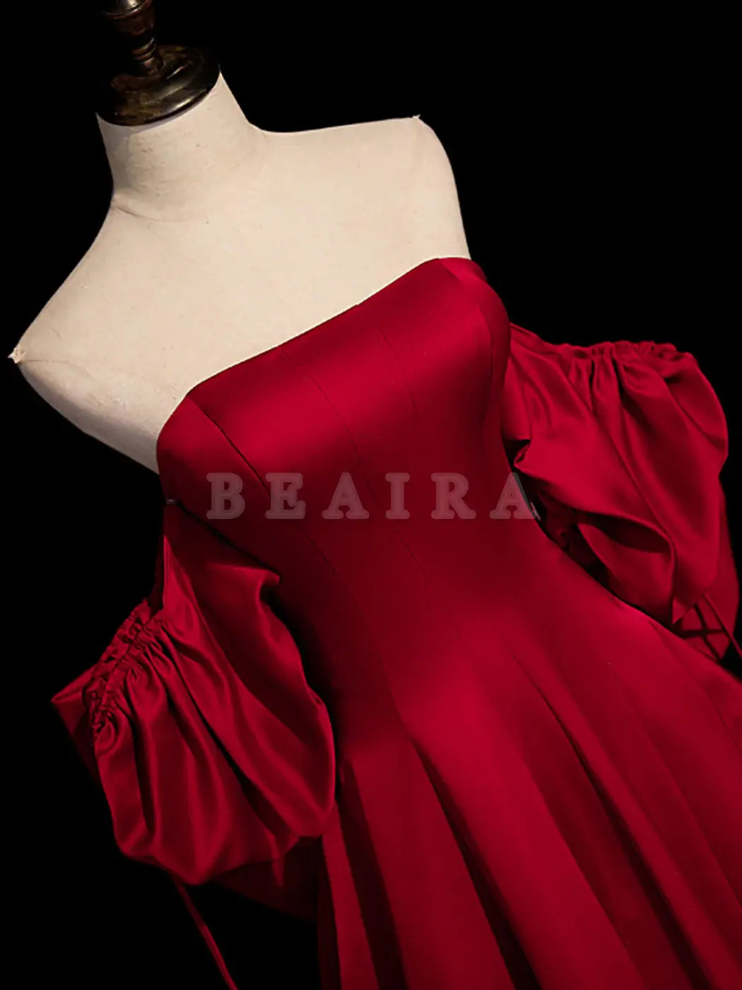 Beaira A-Line Burgundy Long Prom Dresses Satin Burgundy Formal Evening Dresses Bridesmaid dress shop