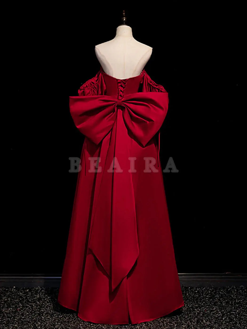 Beaira A-Line Burgundy Long Prom Dresses Satin Burgundy Formal Evening Dresses Bridesmaid dress shop