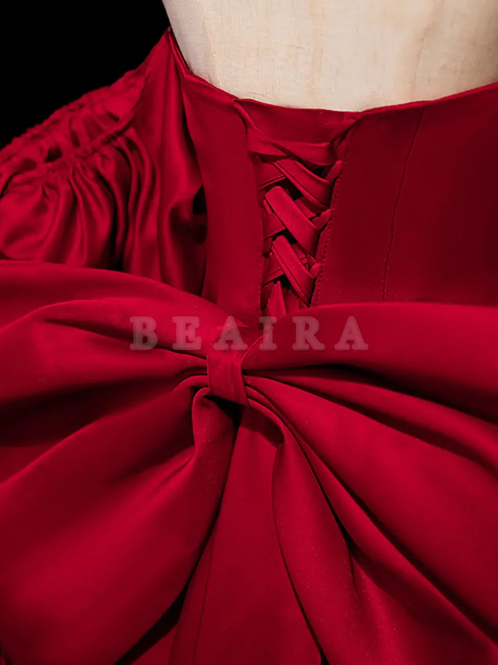 Beaira A-Line Burgundy Long Prom Dresses Satin Burgundy Formal Evening Dresses Bridesmaid dress shop