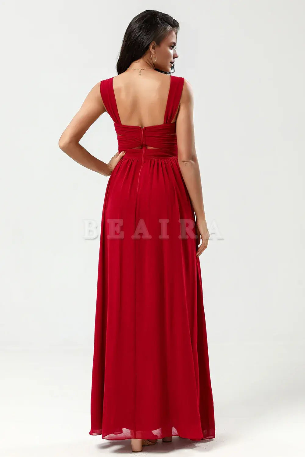 Beaira A Line Sweetheart Ruched Floor-Length Chiffon Bridesmaid Dress Bridesmaid dress shop