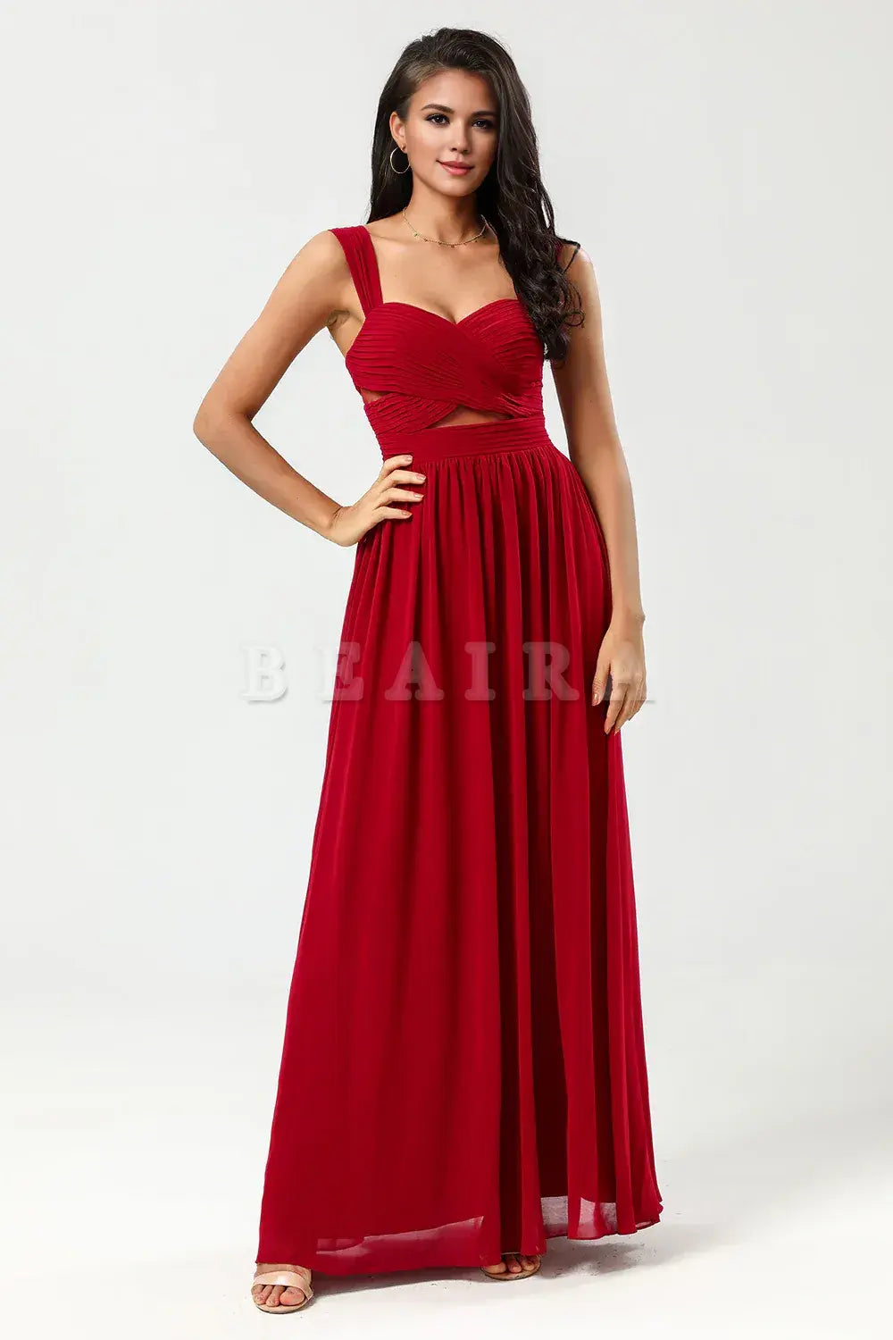 Beaira A Line Sweetheart Ruched Floor-Length Chiffon Bridesmaid Dress Bridesmaid dress shop