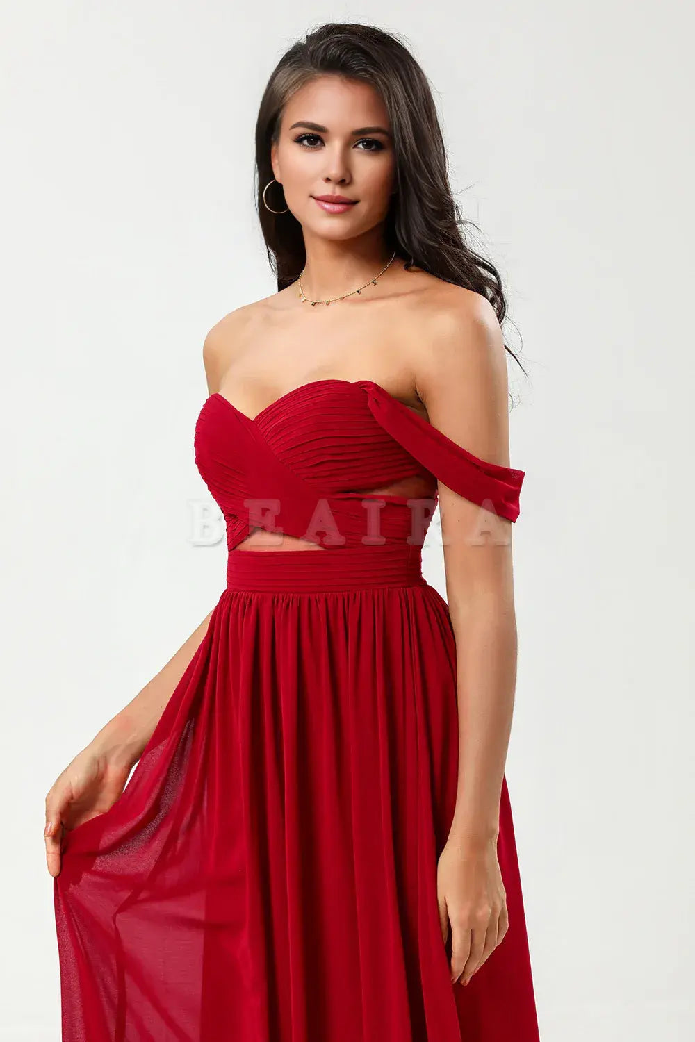 Beaira A Line Sweetheart Ruched Floor-Length Chiffon Bridesmaid Dress Bridesmaid dress shop