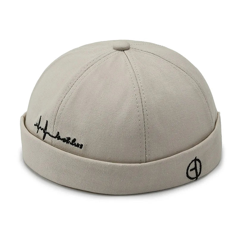Beaira Adjustable Vintage Women Brimless Beanies Hats Fashion Embroidery Men Docker Cap Skullcap Hat Unisex Street Hip Hop Sailor Caps