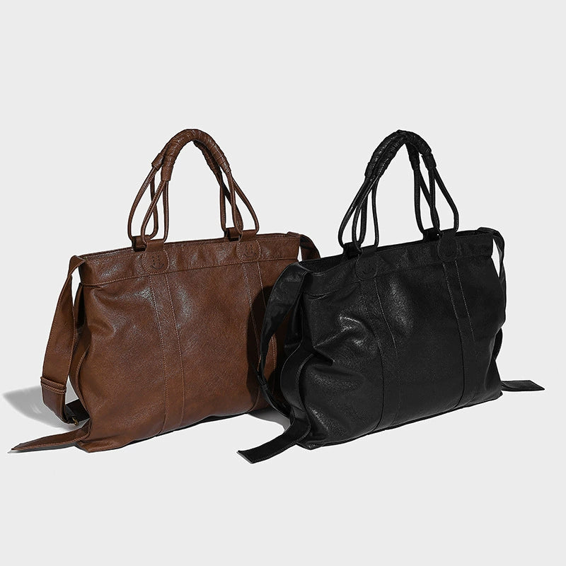 Beaira American retro hand-held briefcase new work commuting large capacity shoulder bag simple casual tote bag