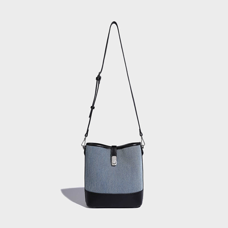 Beaira Bag women's summer new retro bucket bag high-end fashion contrasting color hand-held commuting shoulder crossbody bag