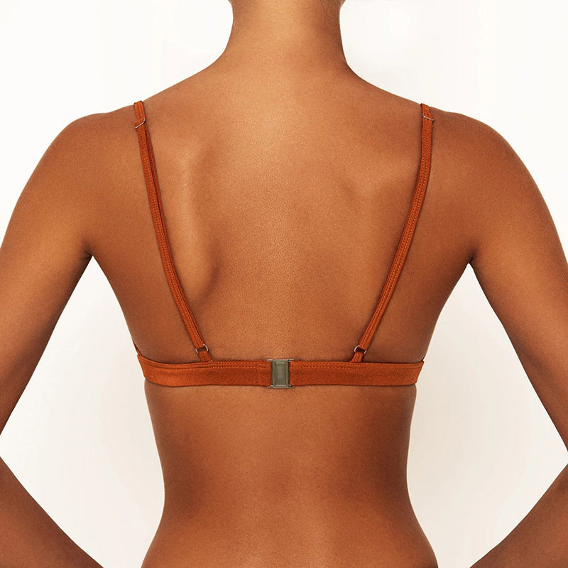 Beaira Bikini set swimsuit European and American three-point sexy color blocked swimsuit women's split adjustable