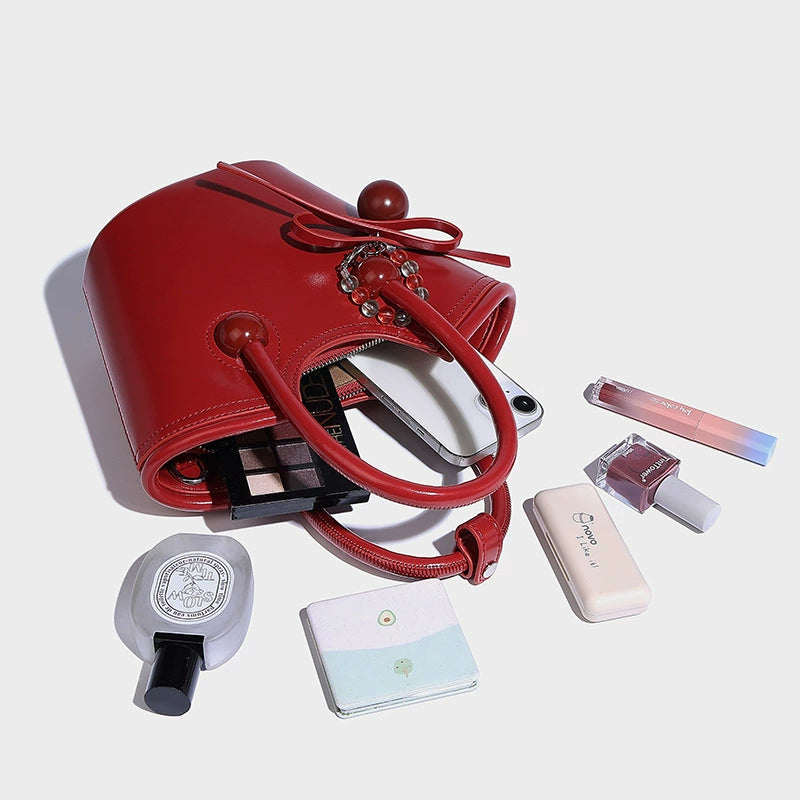 Beaira Cherry Love Handheld Tote Bag New Wedding Large Capacity Vegetable Basket Versatile Single Shoulder Cross Shoulder Bag