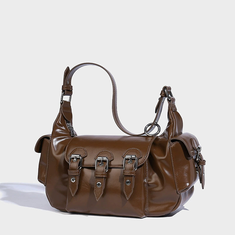 Beaira Cool and spicy girl motorcycle style armpit bag fashionable and trendy handbag autumn and winter new multi pocket shoulder bag