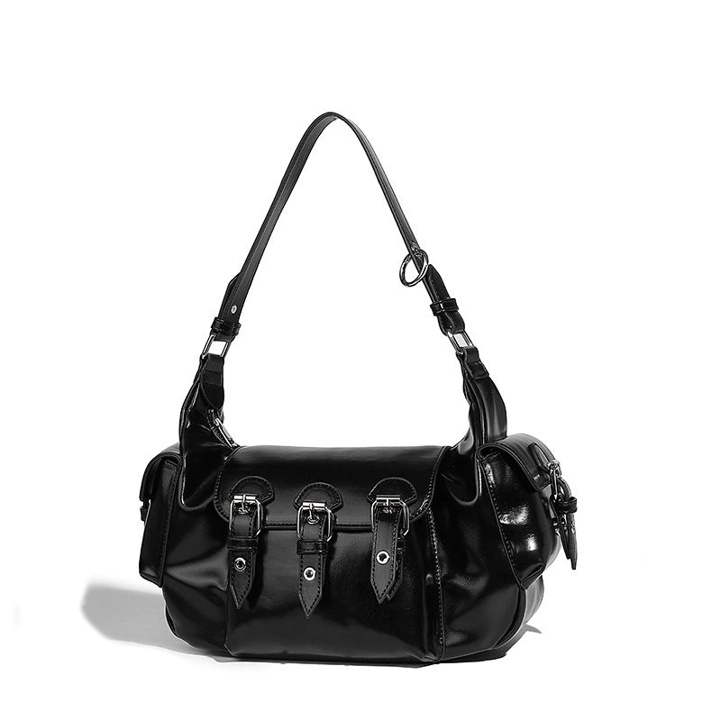 Beaira Cool and spicy girl motorcycle style armpit bag fashionable and trendy handbag autumn and winter new multi pocket shoulder bag