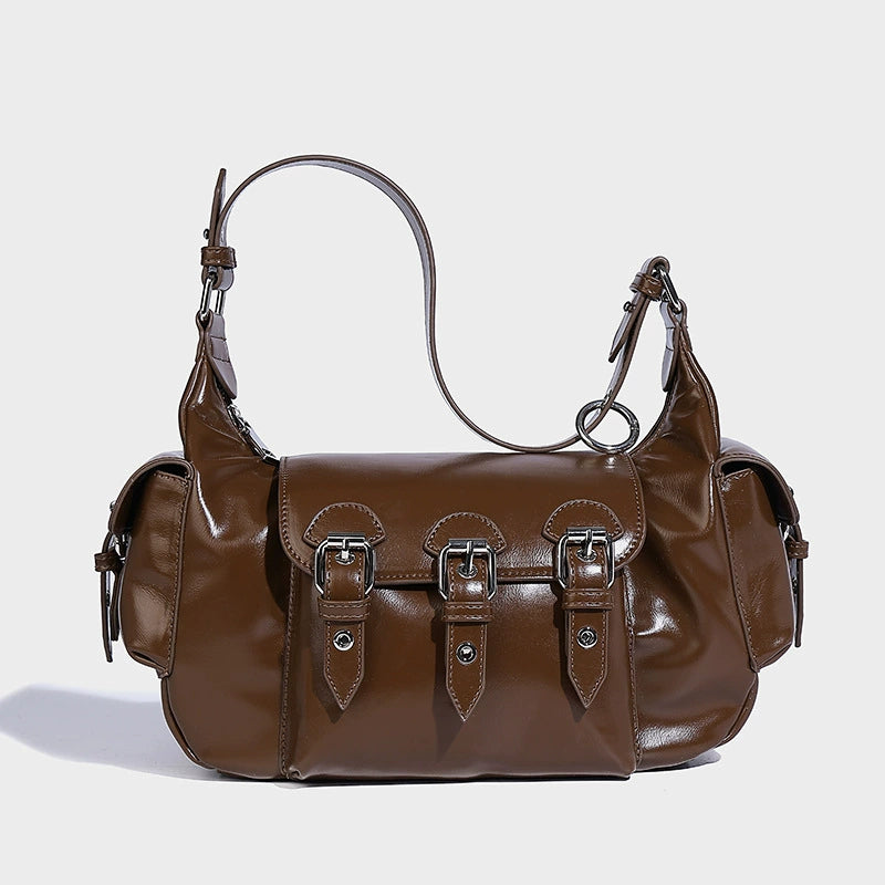 Beaira Cool and spicy girl motorcycle style armpit bag fashionable and trendy handbag autumn and winter new multi pocket shoulder bag