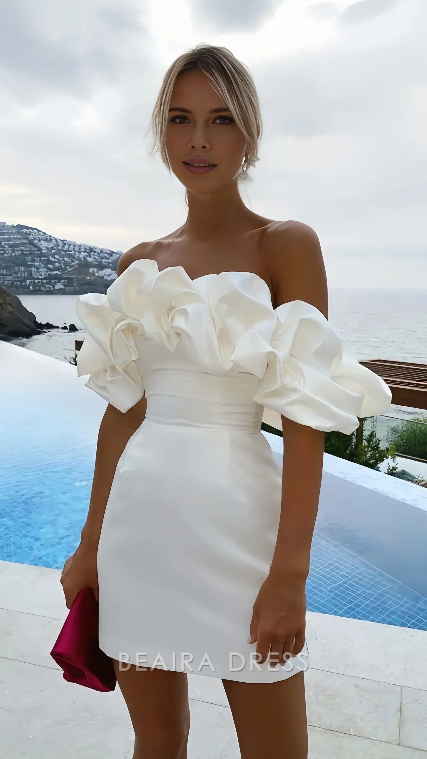 Beaira Elegant Off The Shoulder Homecoming Dress White Short Prom Dress hot sale for women