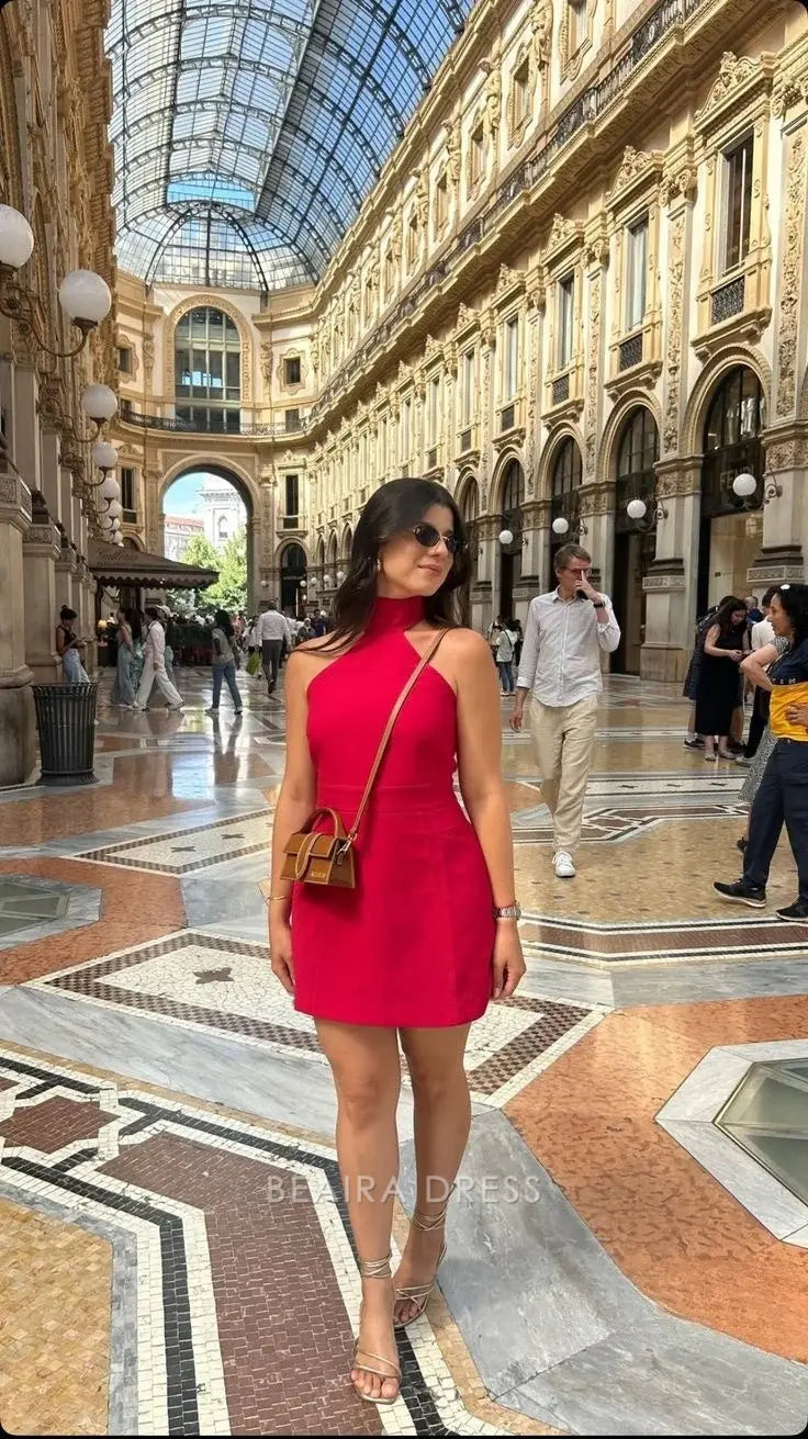 Beaira Elegant Red Off-the-shoulder Waisted 17th Birthday Homecoming Dress hot sale for women
