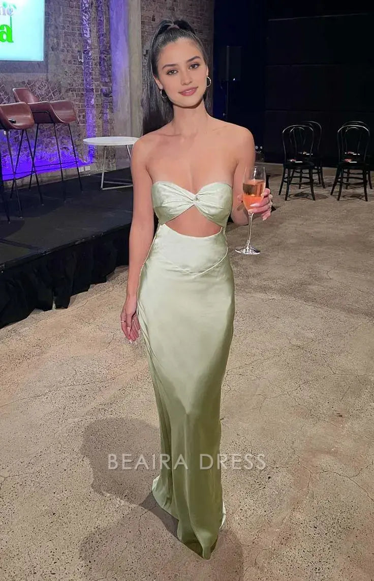 Beaira Elegant Sexy Mint Green Mermaid Long Prom Dresses formal wear dresses