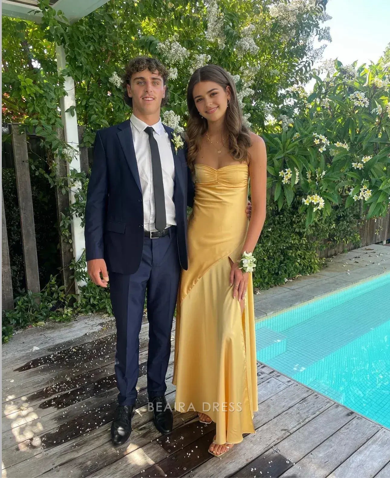 Beaira Elegant Spaghetti Straps Yellow Sheath Beach Dress Party Dresses Long Prom Dress formal wear dresses