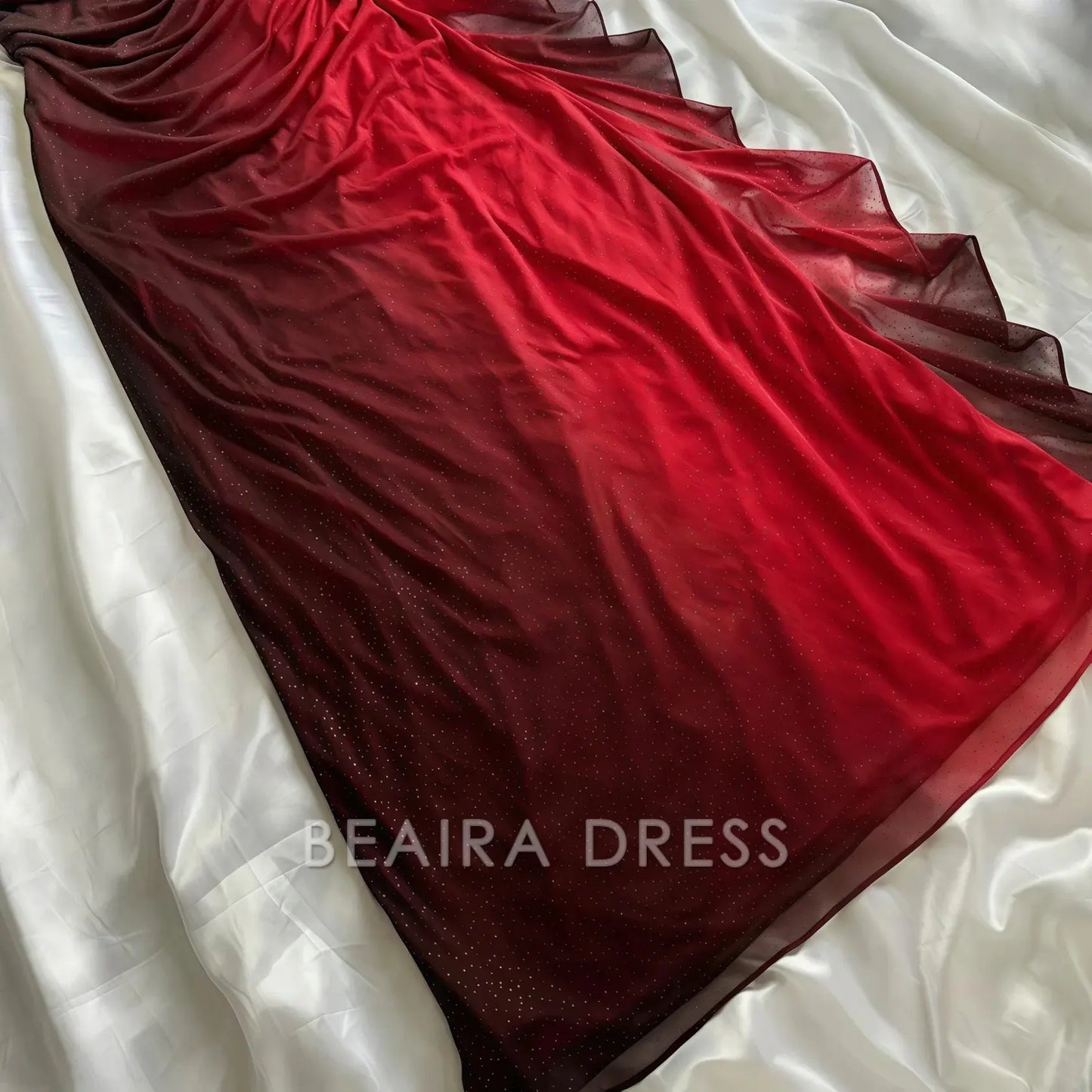 Beaira Elegant Special Gradient Color Burgundy Prom Dress Tie Halter Date/Birthday Party Dress formal wear dresses