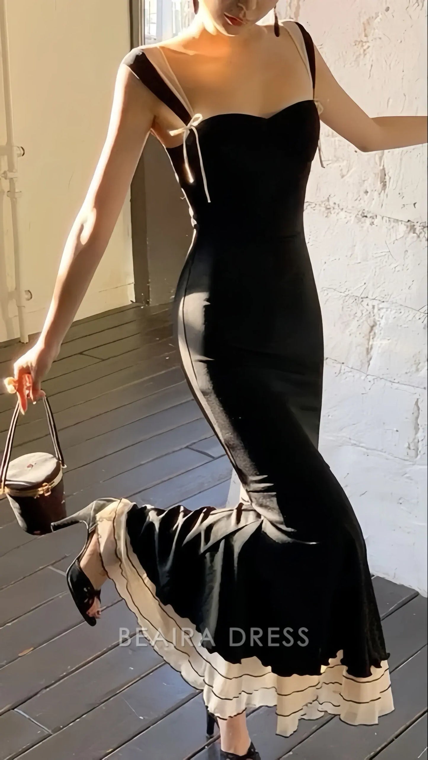 Beaira Elegant Vintage Black Mermaid Long Prom Dress Bodycon Party Dresses formal wear dresses
