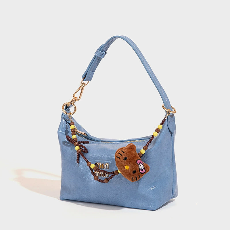 Beaira Fashionable oil wax leather armpit bag for women's new retro versatile dumpling bag single shoulder high-end texture trendy women's bag