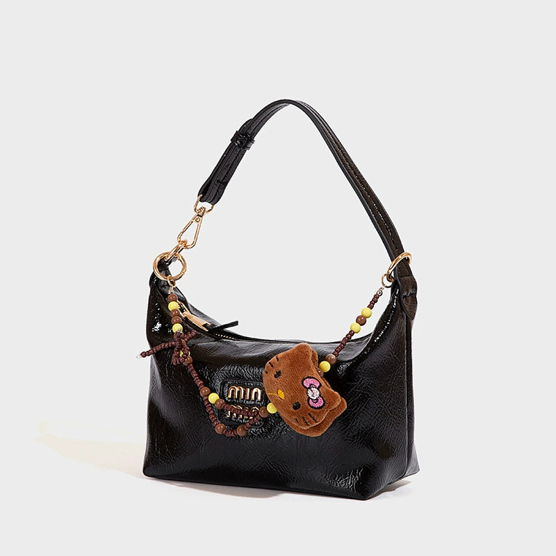 Beaira Fashionable oil wax leather armpit bag for women's new retro versatile dumpling bag single shoulder high-end texture trendy women's bag