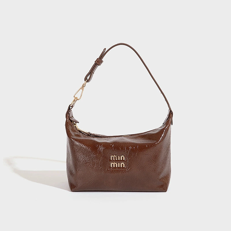 Beaira Fashionable oil wax leather armpit bag for women's new retro versatile dumpling bag single shoulder high-end texture trendy women's bag