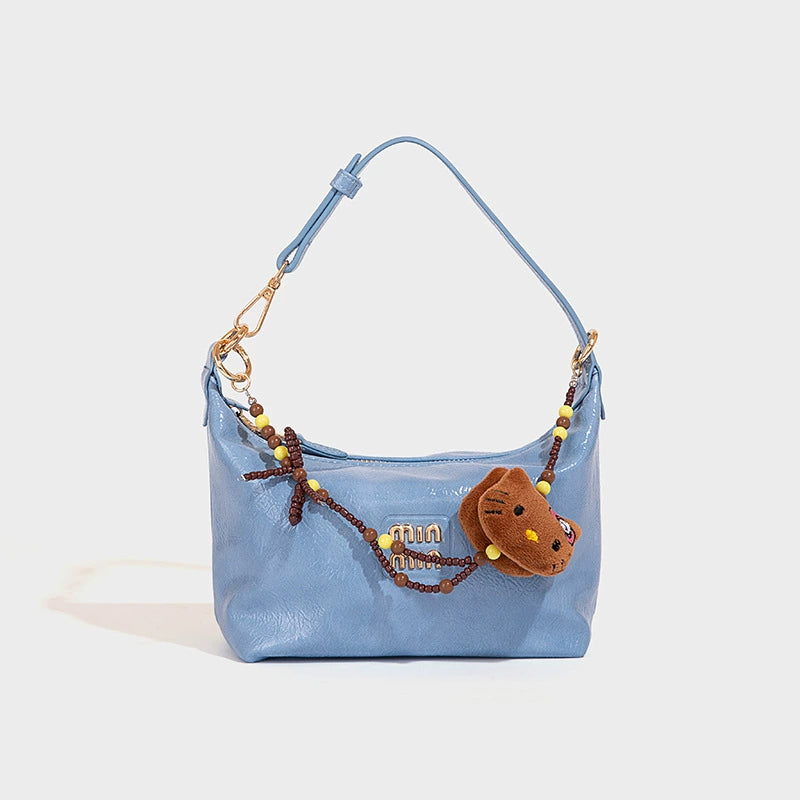 Beaira Fashionable oil wax leather armpit bag for women's new retro versatile dumpling bag single shoulder high-end texture trendy women's bag