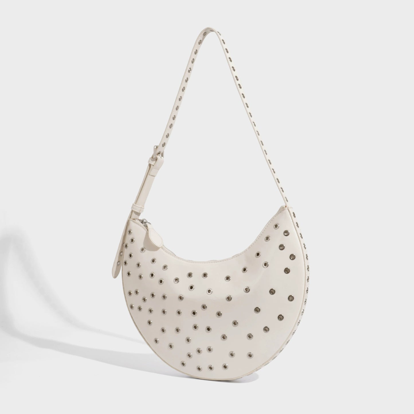 Beaira High-end punk style orange dark underarm bag women's new trendy fashion crescent bag one-shoulder cross-body bag