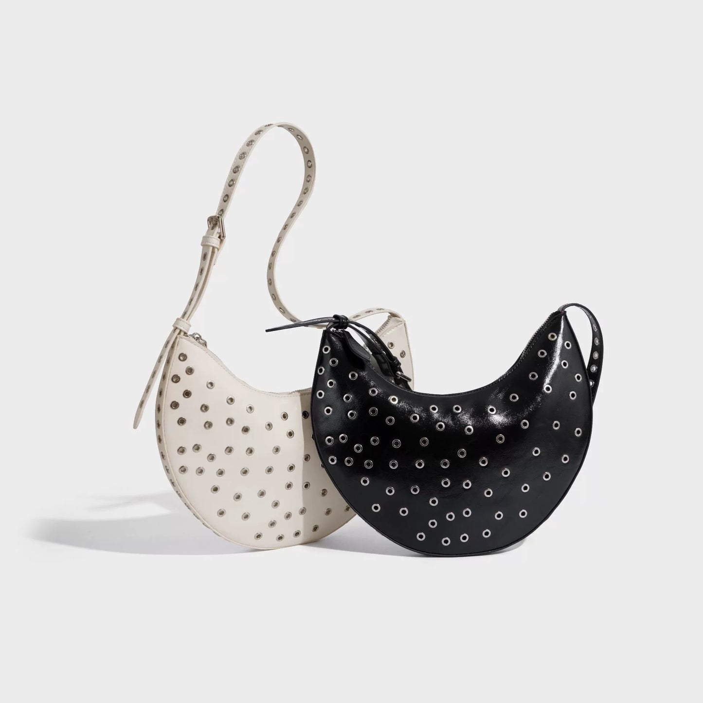 Beaira High-end punk style orange dark underarm bag women's new trendy fashion crescent bag one-shoulder cross-body bag