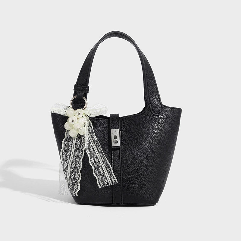 Beaira High end lychee patterned hand-held vegetable basket bag for women's summer new fashion versatile single shoulder crossbody small bag