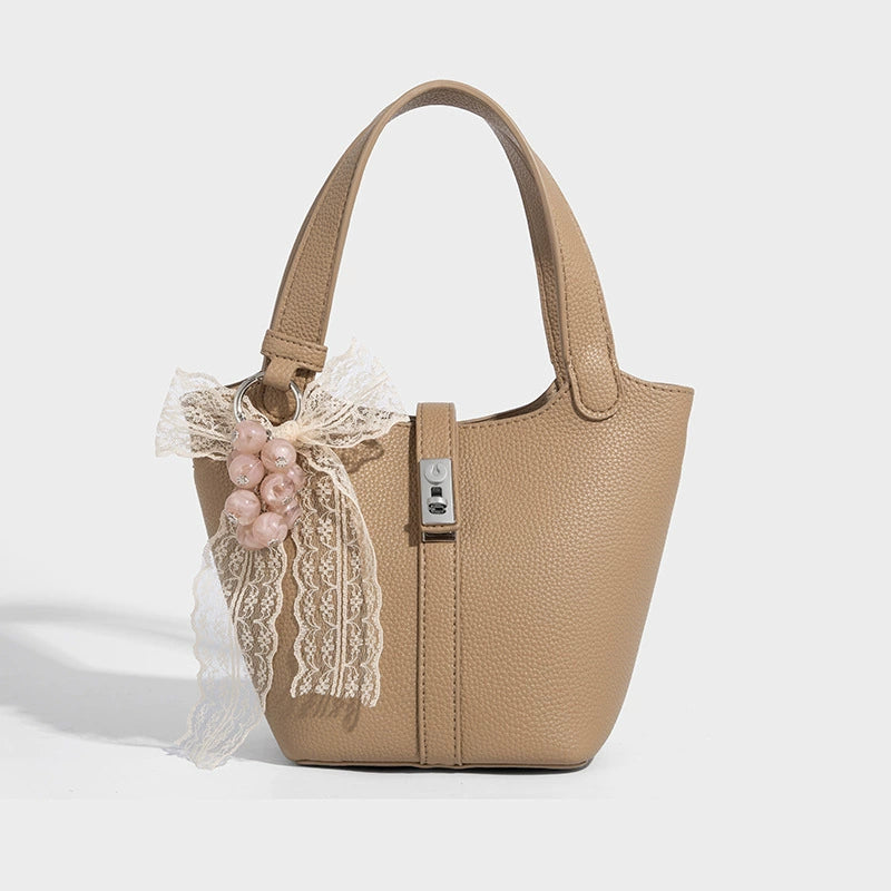 Beaira High end lychee patterned hand-held vegetable basket bag for women's summer new fashion versatile single shoulder crossbody small bag