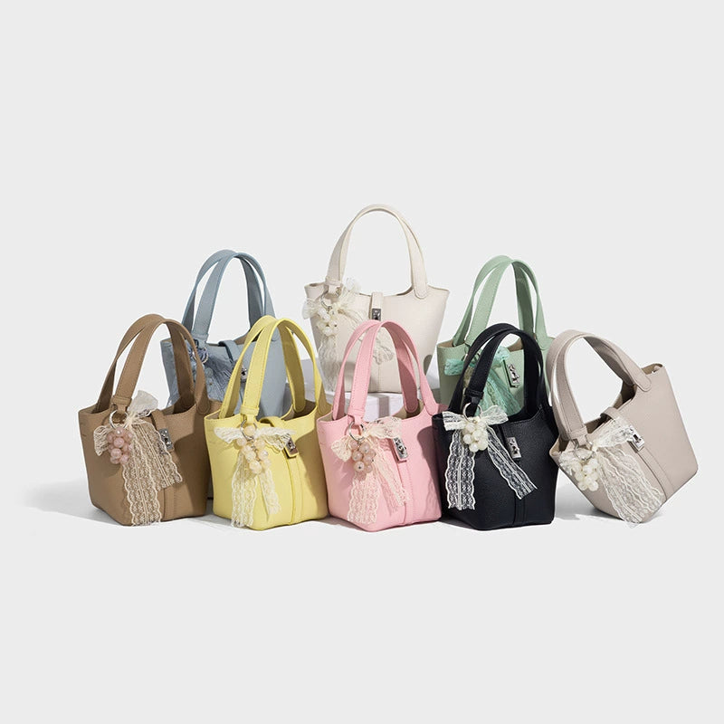 Beaira High end lychee patterned hand-held vegetable basket bag for women's summer new fashion versatile single shoulder crossbody small bag