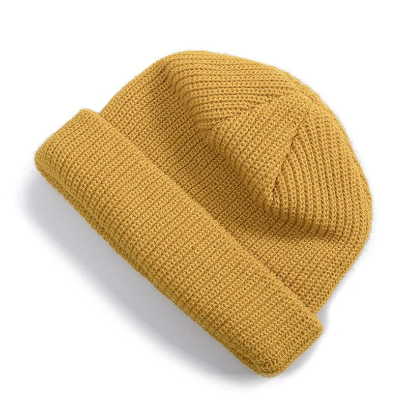 Beaira Hot Sale Daily Fisherman Beanie Hat Unisex Sailor Style Autumn Beanie Ribbed Knitted Hats For Men Women Short Melon Winter Hat