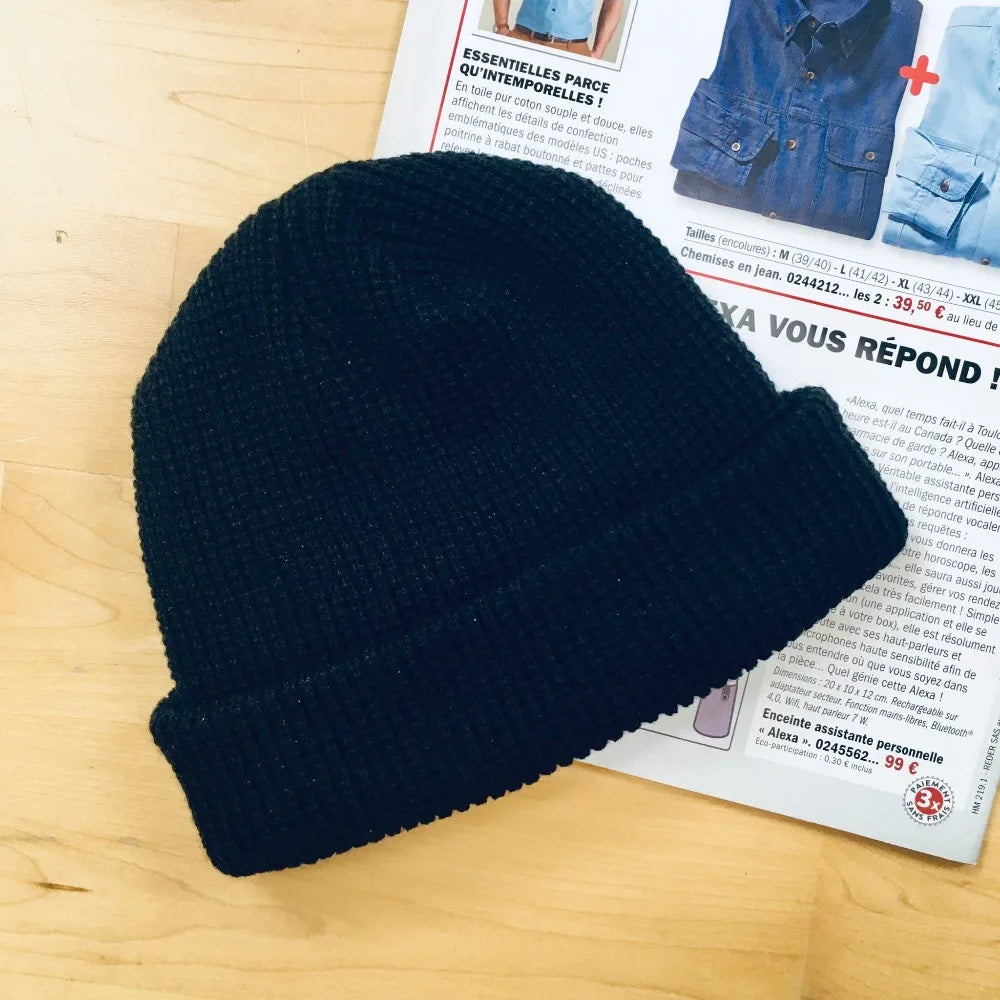 Beaira Hot Sale Daily Fisherman Beanie Hat Unisex Sailor Style Autumn Beanie Ribbed Knitted Hats For Men Women Short Melon Winter Hat