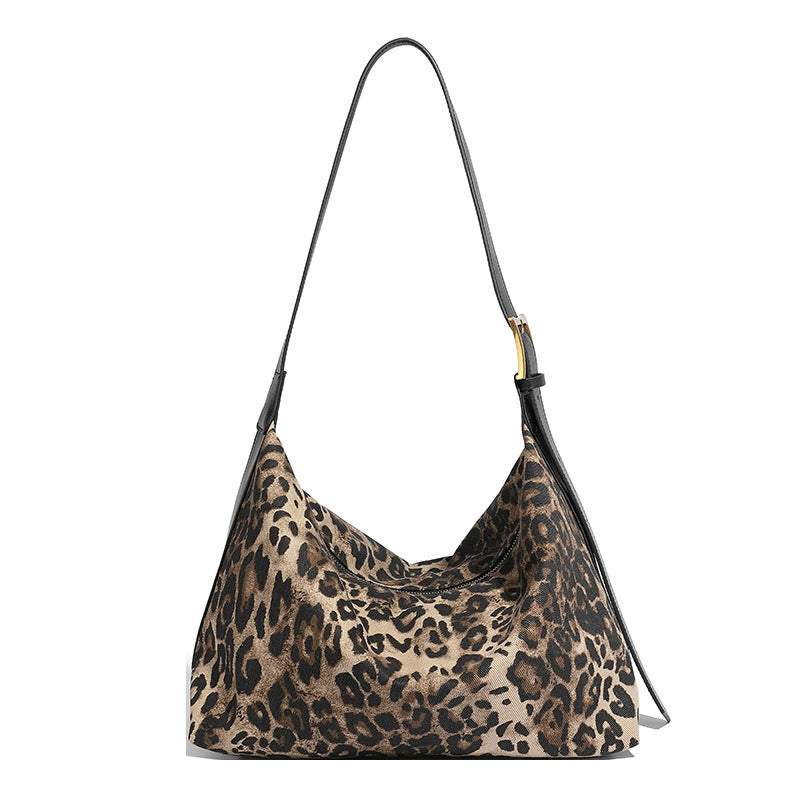 Beaira Korean Retro Leopard Print Underarm Bag New Bag Women's Large Capacity Lightweight and Versatile Tote One Shoulder Crossbody Bag