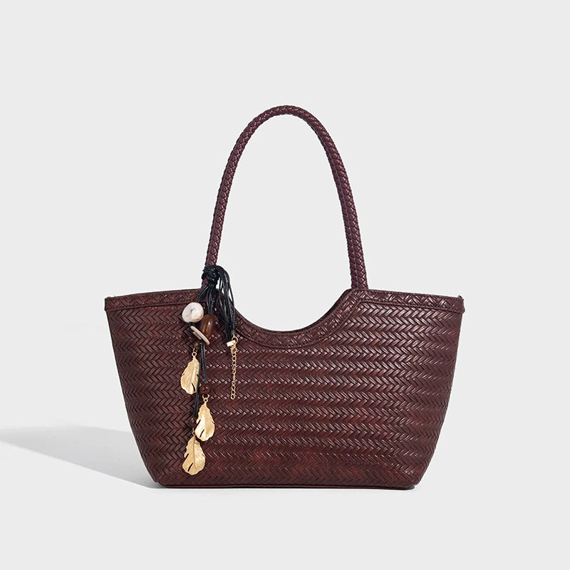 Beaira Large capacity commuting woven bag women's new high-end sensory vegetable basket bag fashionable and versatile tote bag