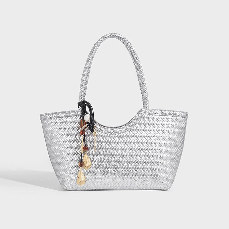 Beaira Large capacity commuting woven bag women's new high-end sensory vegetable basket bag fashionable and versatile tote bag