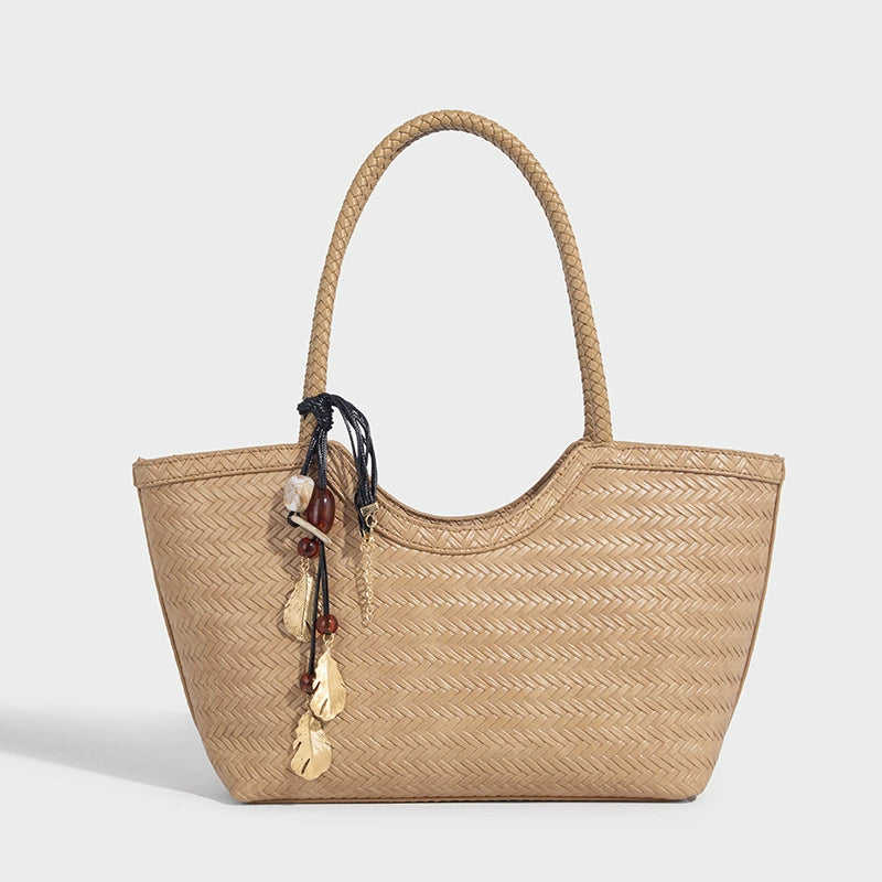 Beaira Large capacity commuting woven bag women's new high-end sensory vegetable basket bag fashionable and versatile tote bag