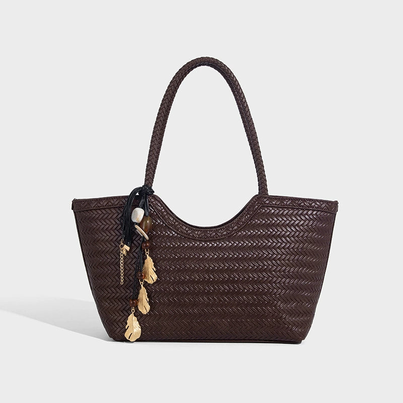 Beaira Large capacity commuting woven bag women's new high-end sensory vegetable basket bag fashionable and versatile tote bag