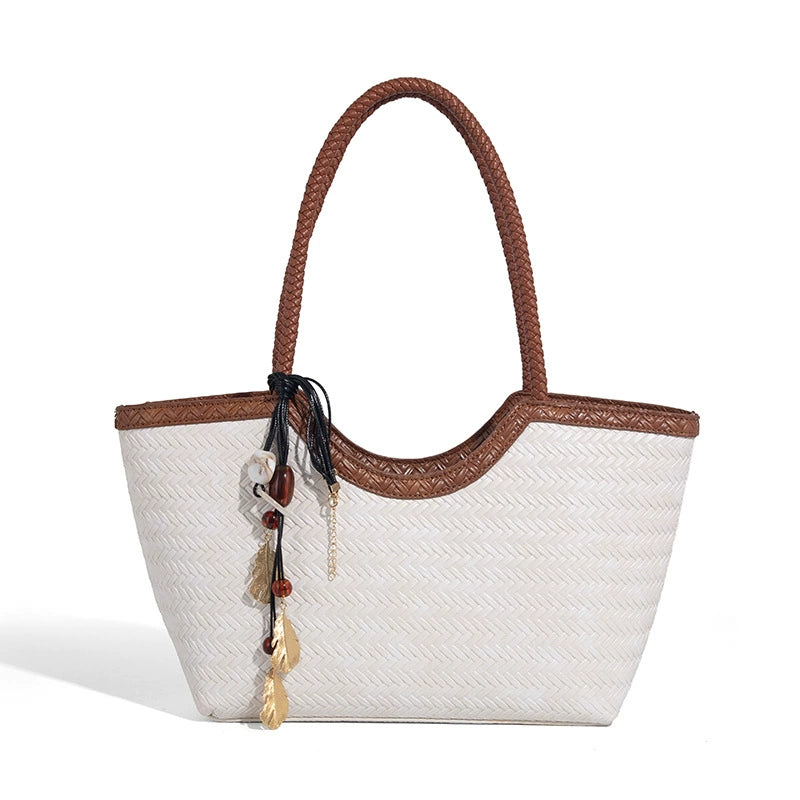 Beaira Large capacity commuting woven bag women's new high-end sensory vegetable basket bag fashionable and versatile tote bag